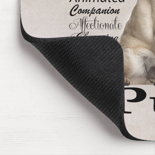 Pug Traits Mousepad Muismat (Hoek)