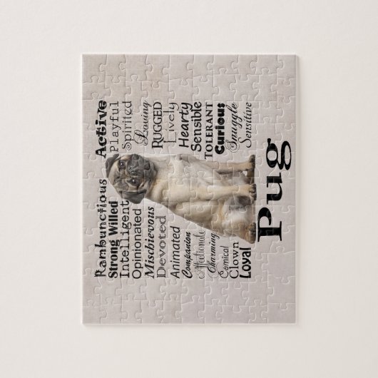 Pug Traits Puzzle Legpuzzel (Verticaal)