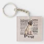 Pug Traits Sleutelhanger (Voorkant)