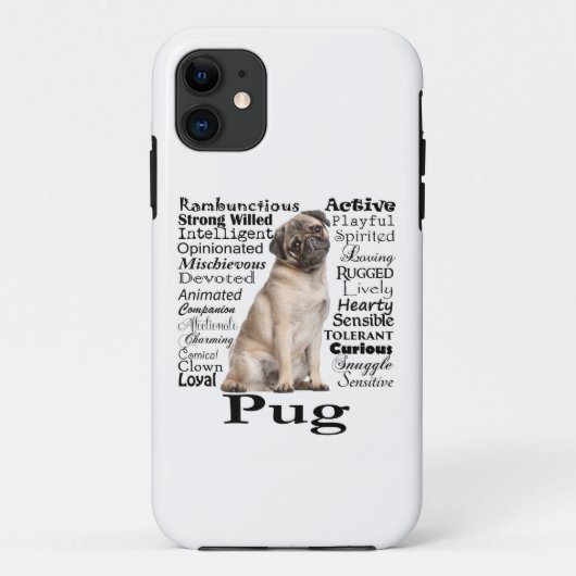 Pug Traits Smartphone Hoesje (Achterkant)