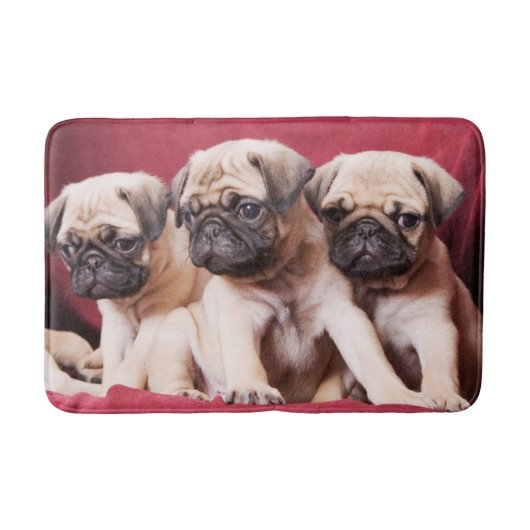 Pug Triplets Badmat (Voorkant)