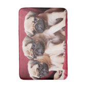 Pug Triplets Badmat (Voorkant Verticaal)