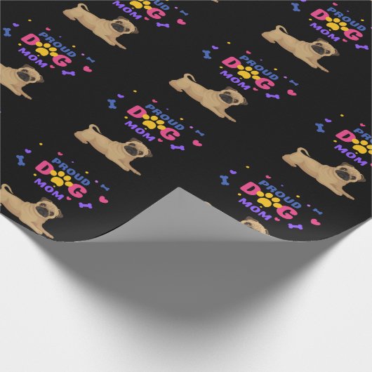 Pug Trots Moeder Cadeaupapier (Hoek)