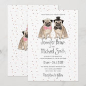 Pug trouwhond kaart (Voorkant / Achterkant)