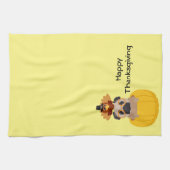 Pug Turkey Thanksgiving Theedoek (Horizontaal)