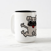Pug Tweekleurige Koffiemok (Voorkant links)