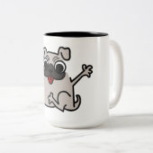 Pug Tweekleurige Koffiemok (Voorkant rechts)