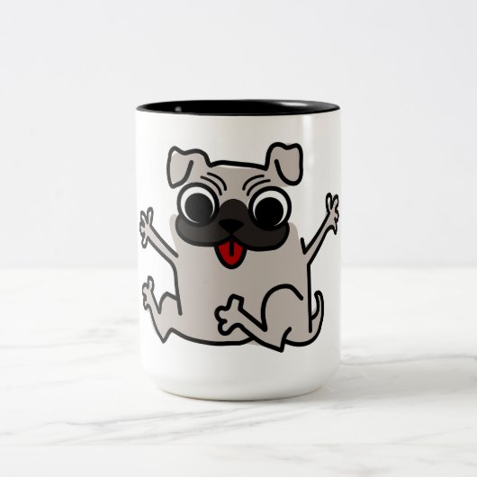 Pug Tweekleurige Koffiemok (Center)