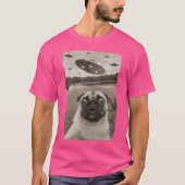 Pug UFO ontmoetingen - Grappige UFO en Pug Sel T-shirt (Voorkant)