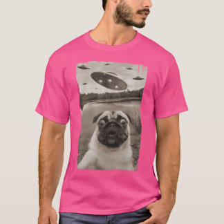  Pug UFO ontmoetingen - Grappige UFO en Pug Sel T-shirt
