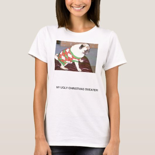 Pug Ugly KerstSweater T-shirt (Voorkant)