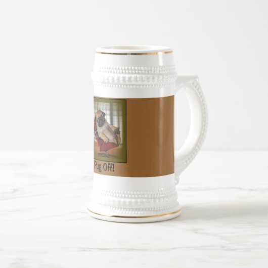 Pug uit! bierpul (Voorkant rechts)