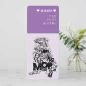 Pug uitnodiging (Staand voorkant)