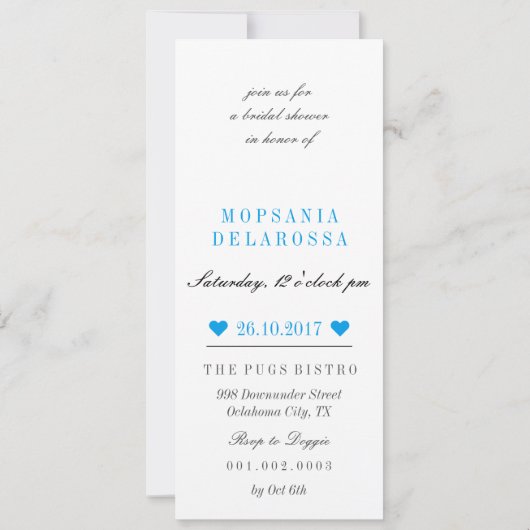 Pug uitnodigingen (Achterkant)