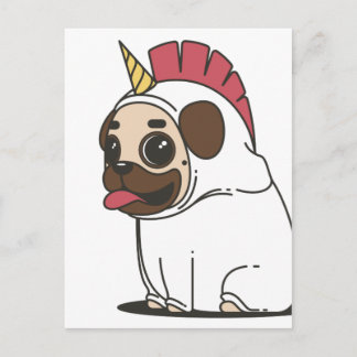 PUG UNICORN BRIEFKAART