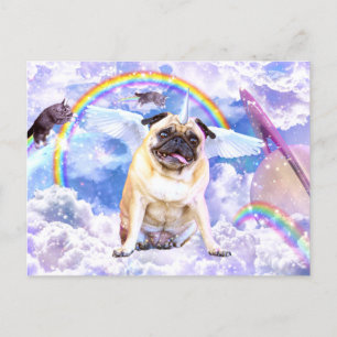 Pug unicorn - Cute pugicorn Briefkaart