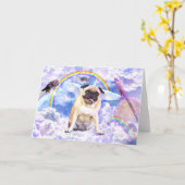 Pug unicorn - Cute pugicorn Kaart (Gele Bloem)