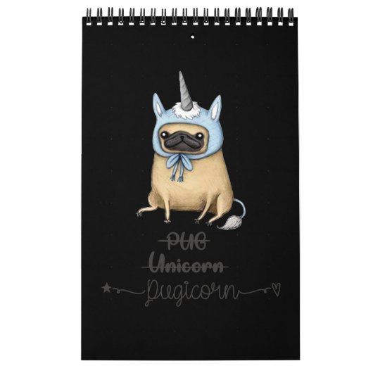 Pug unicorn equal PUGICORN Kalender (Hoes)