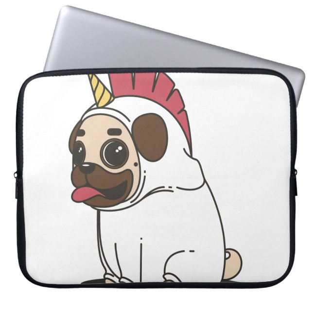 PUG UNICORN LAPTOP SLEEVE (Voorkant)