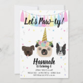Pug Unicorn Puppy Dog Birthday Kaart (Voorkant)