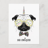 Pug Unicorn | uniek Briefkaart (Voorkant)