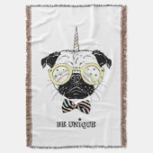 Pug Unicorn | uniek Deken (Voorkant Verticaal)