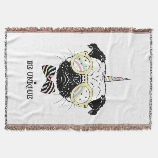 Pug Unicorn | uniek Deken (Voorkant)
