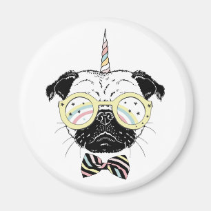 Pug Unicorn   uniek Magneet