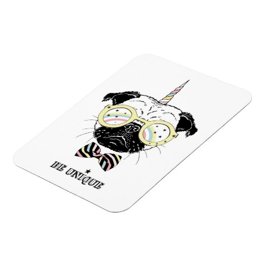 Pug Unicorn | uniek Magneet (Linkerzijde)