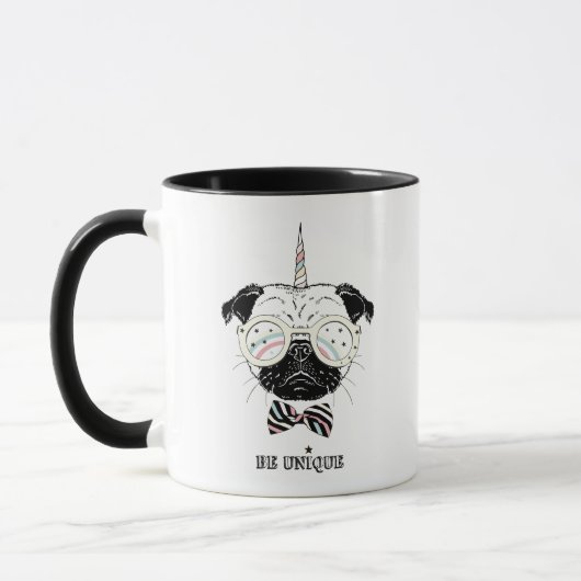 Pug Unicorn | uniek Mok (Links)