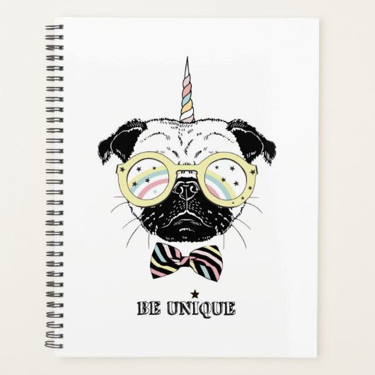 Pug Unicorn | uniek Planner (Voorkant)