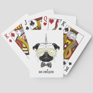 Pug Unicorn   uniek Pokerkaarten