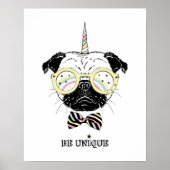 Pug Unicorn | uniek Poster (Voorkant)