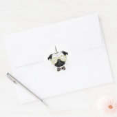 Pug Unicorn | uniek Ronde Sticker (Envelop)