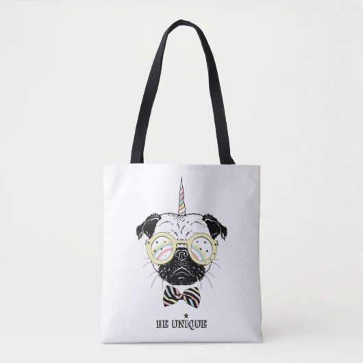 Pug Unicorn | uniek Tote Bag (Voorkant)
