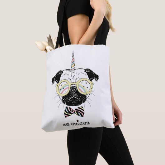 Pug Unicorn | uniek Tote Bag (Dichtbij)