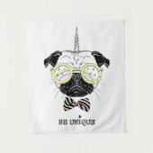 Pug Unicorn | uniek Wandkleed (Voorkant)
