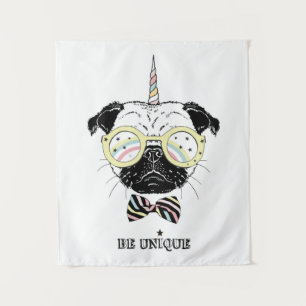 Pug Unicorn   uniek Wandkleed