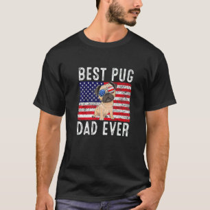 Pug vader Amerika Amerikaanse vlag Pug hond eigena T-shirt