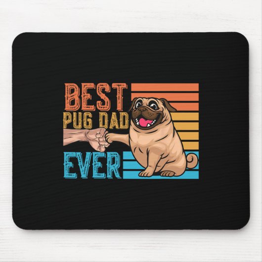 Pug Vader Ever Vaderdag Papa Pug  Muismat (Voorkant)