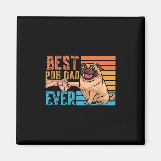 Pug Vader Ever Vaderendag Daddy Papa Pug  Magneet (Voorkant)