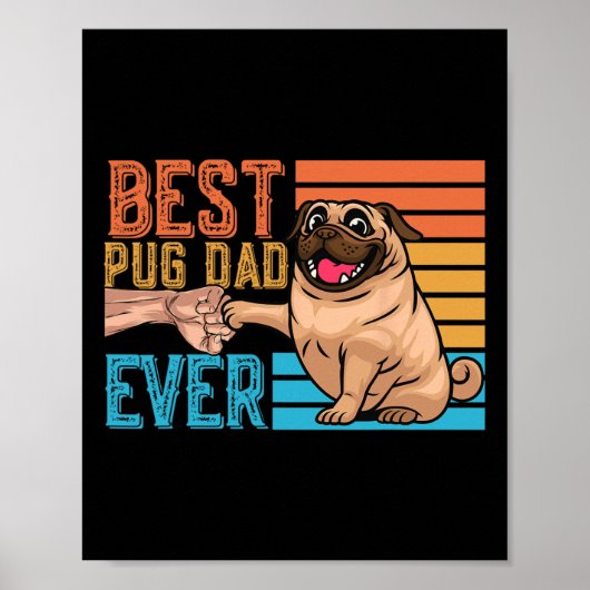 Pug Vader Ever Vaderendag Daddy Papa Pug Poster (Voorkant)