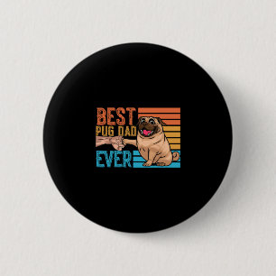 Pug Vader Ever Vaderendag Daddy Papa Pug Ronde Button 5,7 Cm