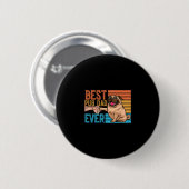 Pug Vader Ever Vaderendag Daddy Papa Pug Ronde Button 5,7 Cm (Voorkant /achterkant)