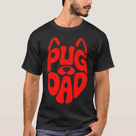 Pug Vader Hart voor Pugs Liefhebbers T-shirt (Voorkant)