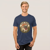 Pug Vader Tri-blend T-shirt | Pug-hond Vader Cadea (Voorkant volledig)