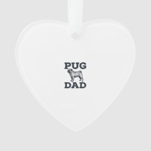 Pug Vader Vintage Gravure Shirt Ontwerp voor Honde Ornament