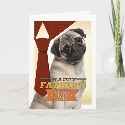 Pug Vaderdag Kaart (Voorkant)