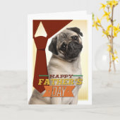 Pug Vaderdag Kaart (Gele Bloem)
