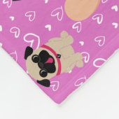 Pug Valentijn Snoep Hearts Fleece Deken (Hoek)